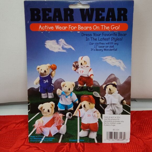 Westwater Bear Wear Active for Bears on The Go Red Cheerleader W/ Pom pom NEW - Picture 1 of 9